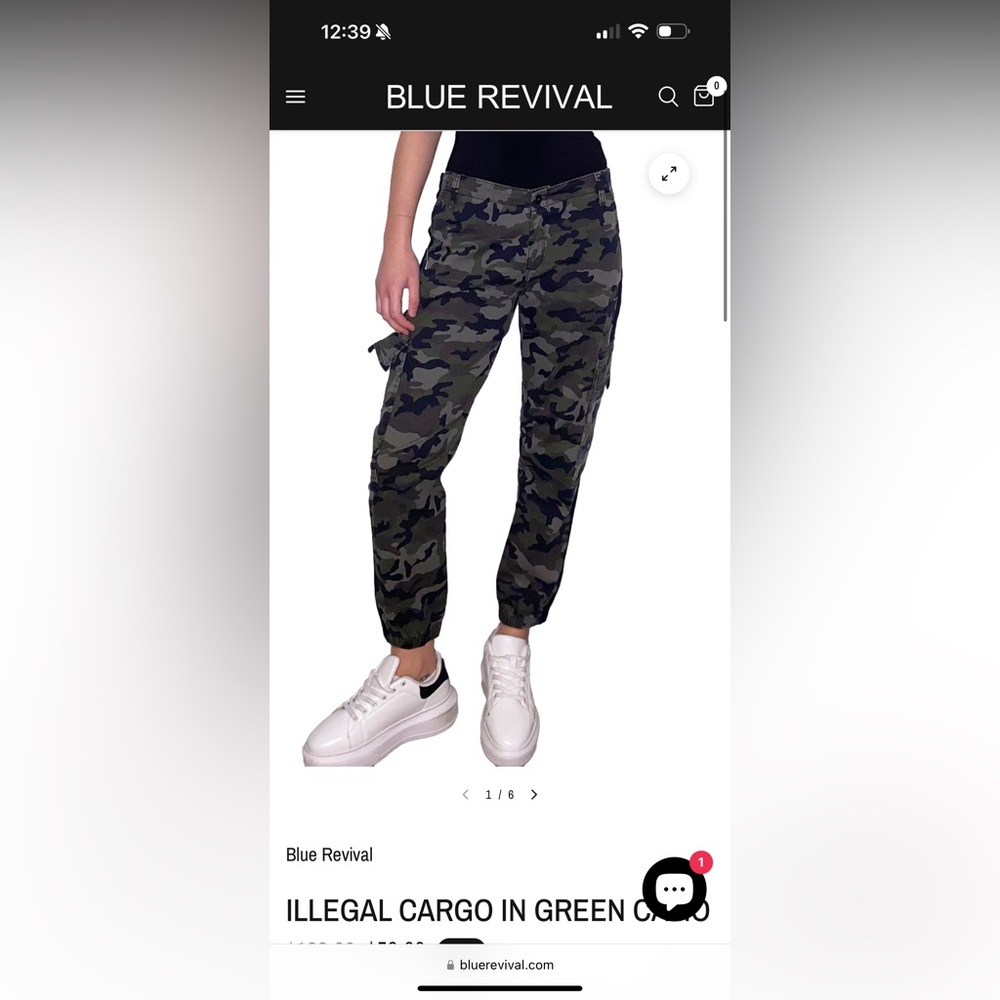 Blue Revival green cargo jogger